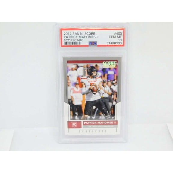 2017 Panini Score Silver Scorecard Rookie RC #403 Patrick Mahomes II Texas Tech Red Raiders GEM MINT PSA 10 Serial Numbe