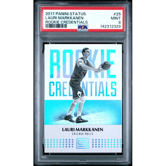 2017 Panini Status Rookie Credentials Lauri Markkanen #25 Rookie PSA 9