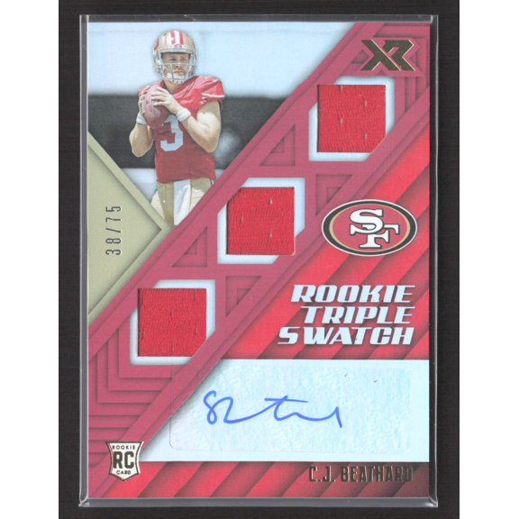 2017 Panini XR C.J. Beathard #166 /75 Rookie Triple Swatch RC