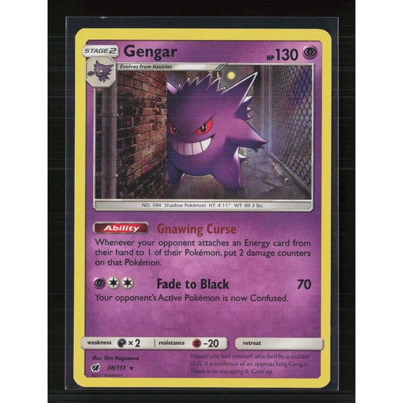 2017 Pokemon Crimson Invasion Gengar Rare #38/111 English Lightly Played Trading Card
