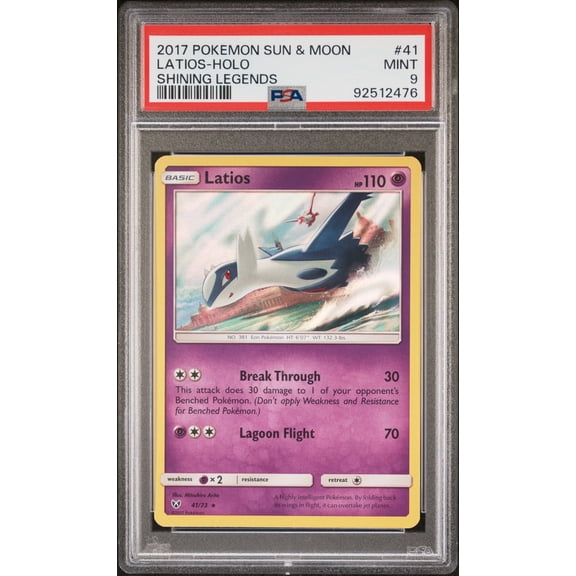 2017 Pokemon Sun & Moon Shining Legends Latios Holo Shining Legends PSA 9 #41