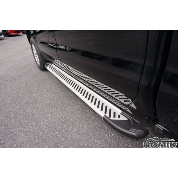 2017-Present Fits Gmc Sierra Crew Cab Running Boards RAL-TS Side Steps Silver Romik