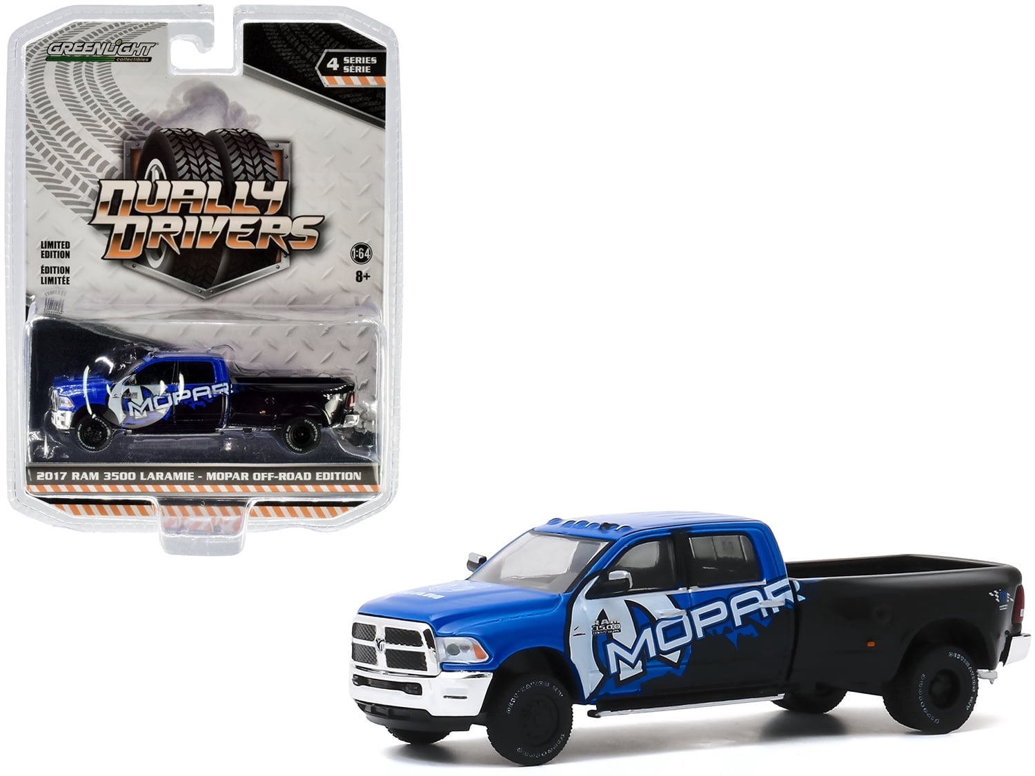 Greenlight 1/64 Diecast Model – 2021 Ram 3500 Big Horn Sport 4x4 Truck, Hydro Blue, All Terrain Series - View #2