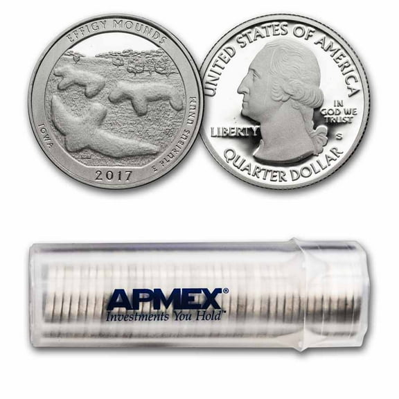 2017-S ATB Quarter Effigy Mounds 40-Coin Roll Proof (Silver)
