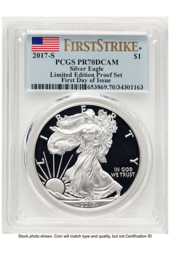 2017-S S$1 American Silver Eagle Coin PCGS MS70, Limited Edition Proof Set, First Day of Issue - HAT770569176