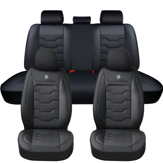 2017 for SUBARU OUTBACK Seat Cover, Black Car Seat Covers, Waterproof Faux Leather 5 Piece Full Set Wear Resistance Protect and Upgrade Seats, Airbag-Compatible