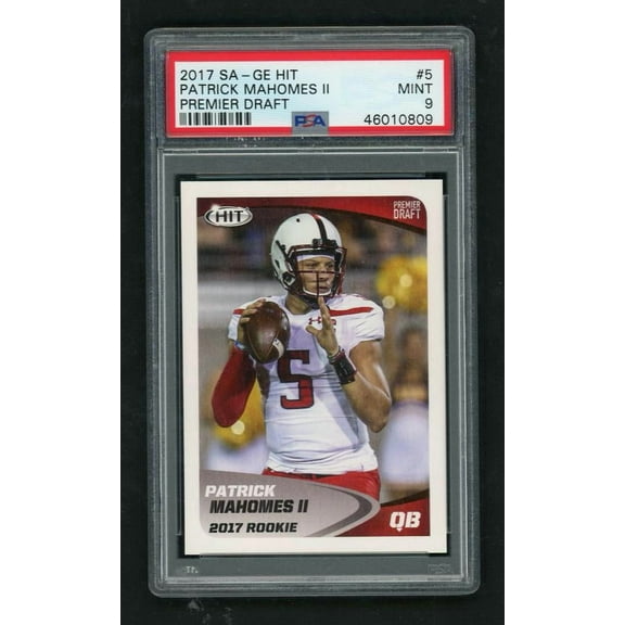 2017 Sage Hit Premier Draft Patrick Mahomes II #5 PSA 9