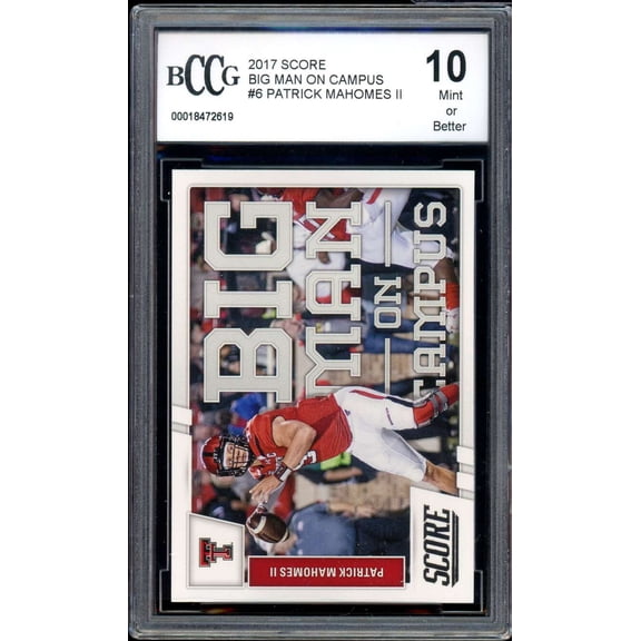 2017 Score #6 Patrick Mahomes Rookie Card BGS BCCG 10 Mint+