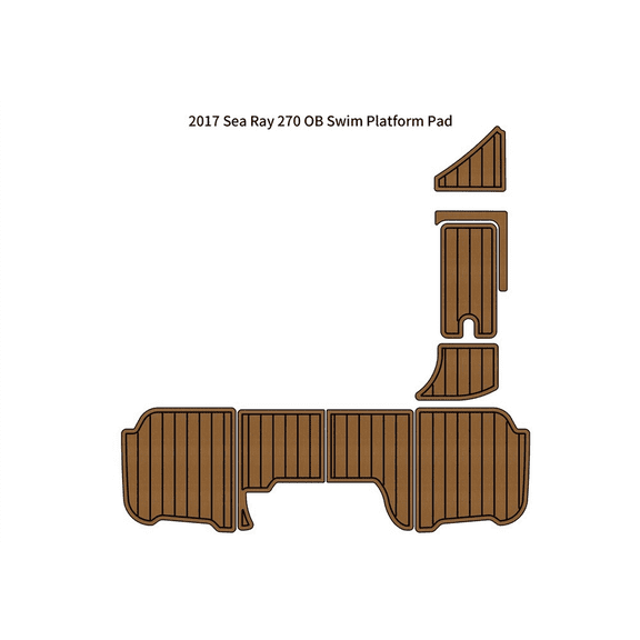 2017 Sea Ray 270 OB Swim Platform Pad Boat EVA Foam Faux Teak Deck Floor Mat