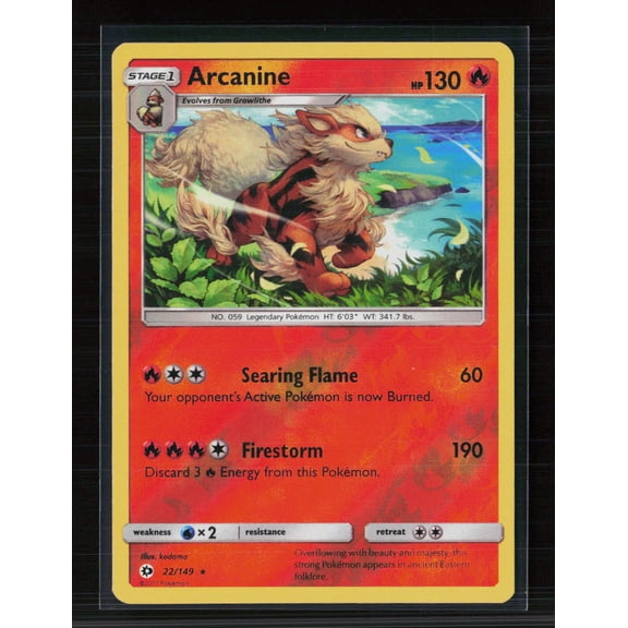 2017 Sun & Moon Arcanine Rare #22/149