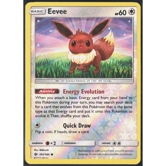 2017 Sun & Moon Eevee Reverse Holo Reverse Holo #101/149