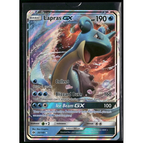 2017 Sun & Moon Lapras GX Holo Rare #35/149