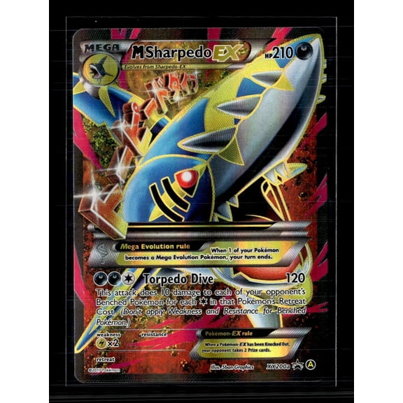 2017 Sun & Moon M Sharpedo EX FA Black Star Promo Holo XY200a English Lightly Played Trading Card