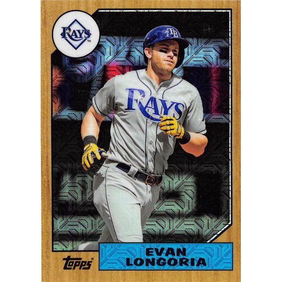 2017 TOPPS 87 CHROME SILVER PROMO REFRACTORS #87-EL EVAN LONGORIA TAMPA BAY RAYS