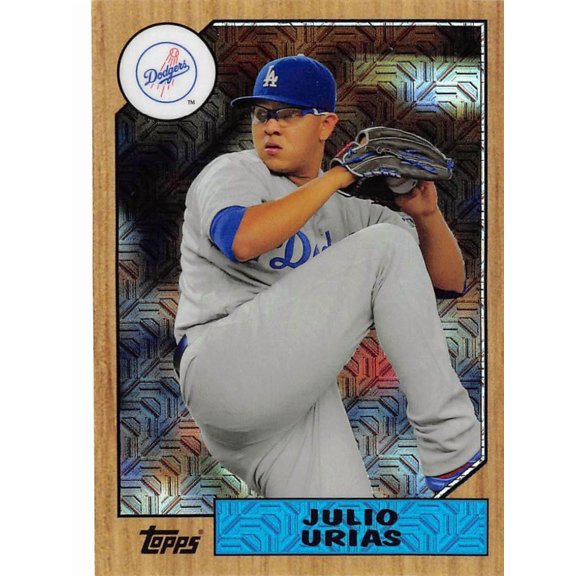 2017 TOPPS 87 CHROME SILVER PROMO REFRACTORS #87-JU JULIO URIAS LOS ANGELES DODGERS