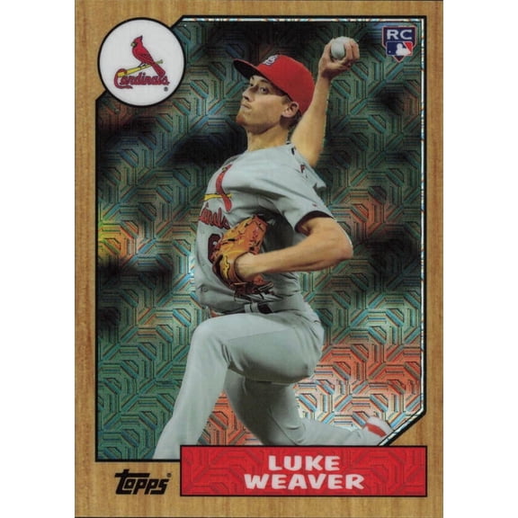 2017 TOPPS 87 CHROME SILVER PROMO REFRACTORS #87-LW LUKE WEAVER RC ST. LOUIS CARDINALS