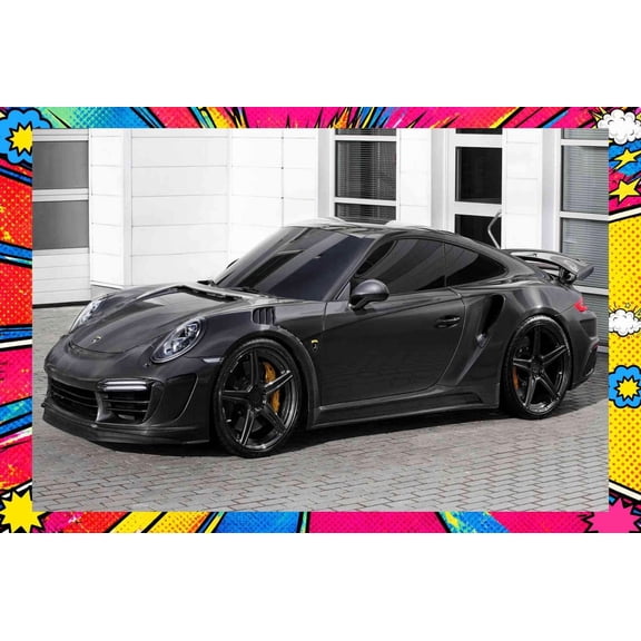 2017 TopCar Stinger GTR Carbon Edition Car Poster - Pop Art Edition | 24x36 Inch Laminated Poster | Vibrant Colors & Stunning Detail Wall Art