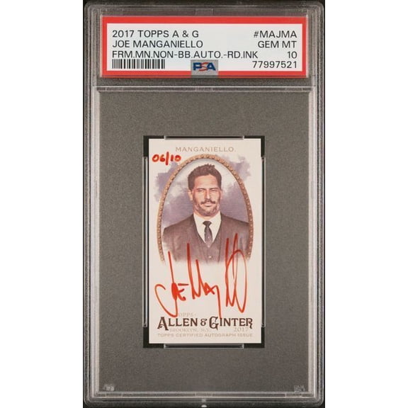 2017 Topps Allen & Ginter Mini Non-Baseball Autographs Joe Manganiello #MA-JMA Red Ink PSA 10