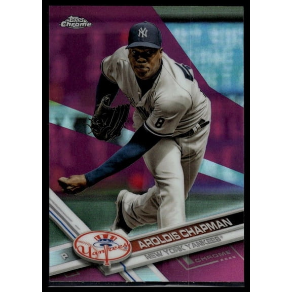 2017 Topps Chrome Pink Refractor #10 Aroldis Chapman New York Yankees Baseball Card New York Yankees MLB BASEBALL Trading Card