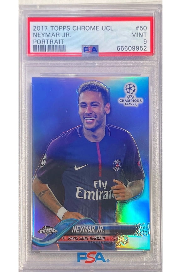 2017 Topps Chrome UEFA Champions League Neymar JR. #50 Portrait PSA 9