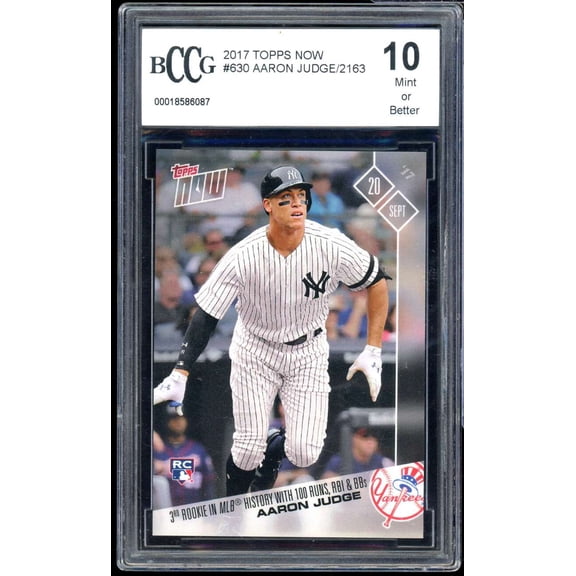 2017 Topps Now #630 Aaron Judge Rookie Card BGS BCCG 10 Mint+