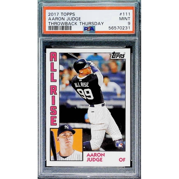 2017 Topps Throwback Thursday #111 Aaron Judge New York Yankees RC Rookie All Rise PSA 9 Mint