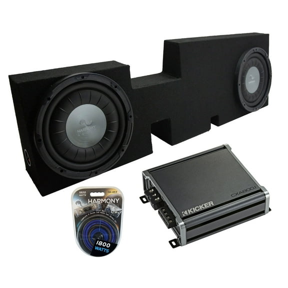 2017-2025 Ford F-250 Supercrew Truck Dual 12" Harmony HA-F124 Sub Box CXA800.1 Amp