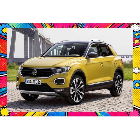 2017 Volkswagen T-Roc Style B - Pop Art Edition | 12x18 Inch Laminated Poster | Vibrant Colors & Stunning Detail Wall Art