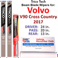 thumbnail image 1 of 2017 Volvo V90 Cross Country Beam Blade Wipers (Set of 3) w/Rear Wiper, 1 of 3