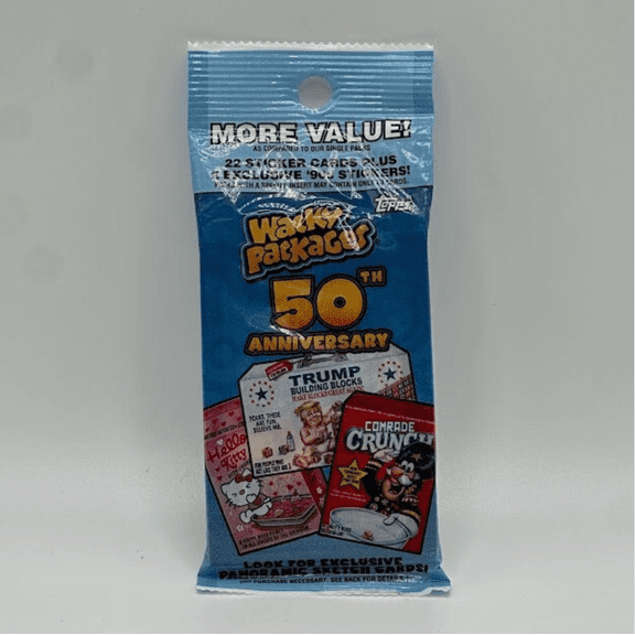 2017 Wacky Packages 50th Anniversary Sealed Value Pack 22 Cards Plus Exclusive Extras