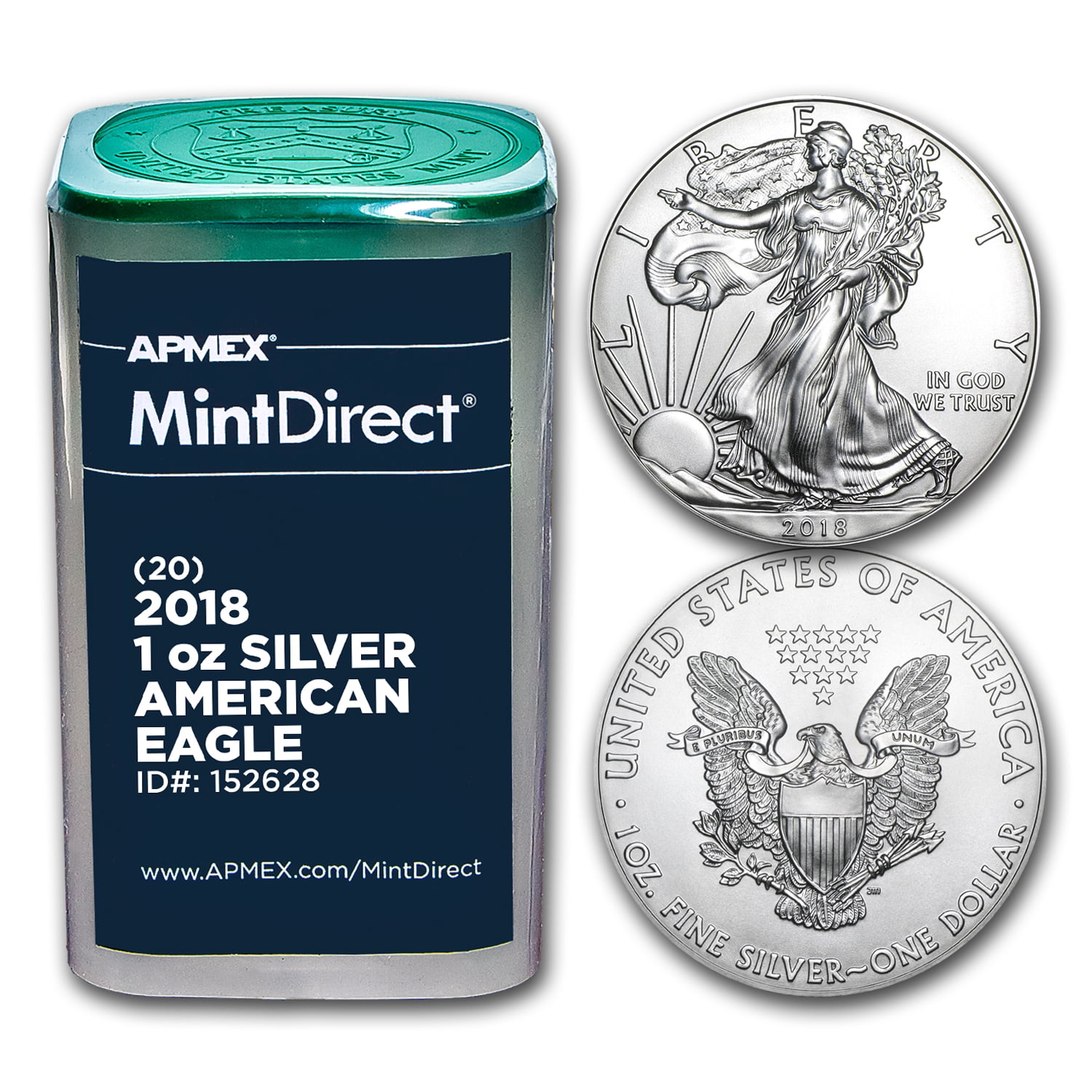 2018 1 oz American Silver Eagles (20-Coin MintDirect Tube)