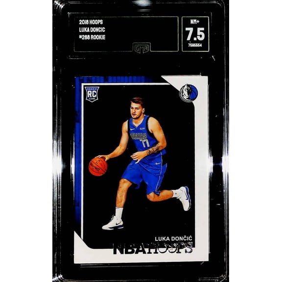 2018-19 NBA Hoops #268 Luka Doncic RC Rookie Dallas Mavericks Graded NM+ GMA 7.5 Official Basketball