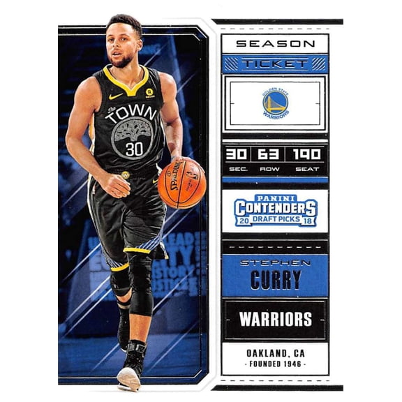2018-19 Panini Contenders Draft Picks Season Ticket Variation #49 Stephen Curry Golden State Warriors NBA Basketball Card