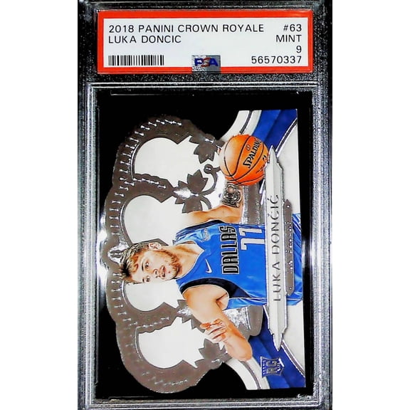 2018-19 Panini Crown Royale #63 Luka Doncic Dallas Mavericks RC Rookie Card PSA 9 MINT