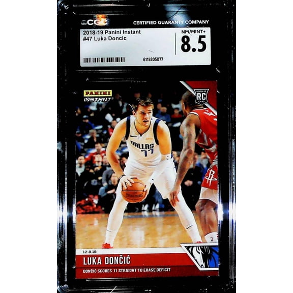 2018-19 Panini Instant #47 Luka Doncic CGC NM-MINT+ 8.5 RC Rookie Dallas Mavericks (Serial Number May Vary)