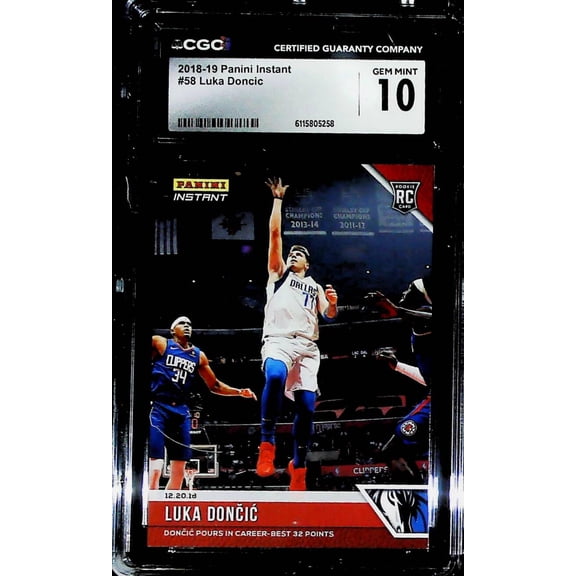 2018-19 Panini Instant #58 Luka Doncic CGC GEM MINT 10 RC Rookie Dallas Mavericks (Serial Number May Vary)