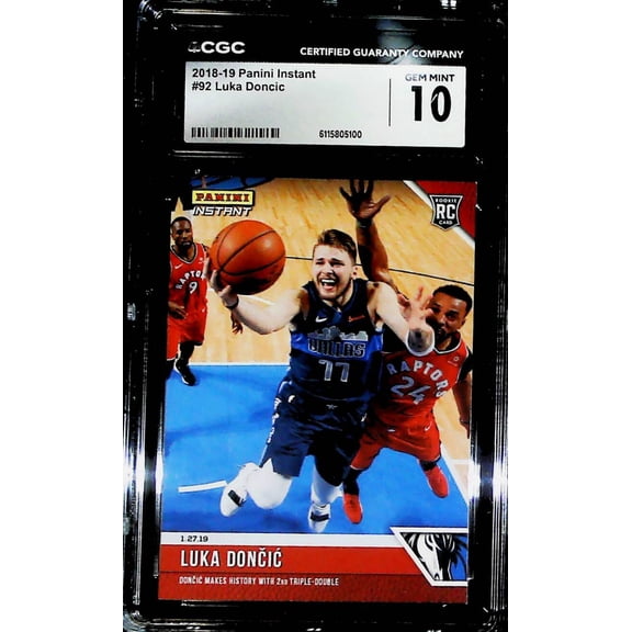 2018-19 Panini Instant #92 Luka Doncic CGC GEM MINT 10 RC Rookie Dallas Mavericks (Serial Number May Vary)