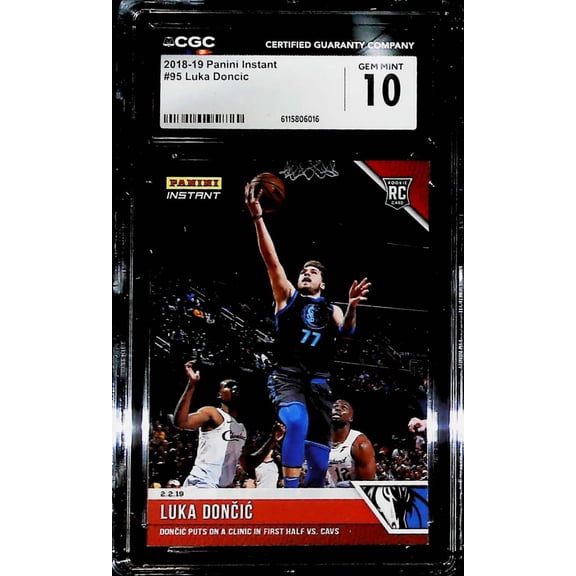 2018-19 Panini Instant #95 Luka Doncic CGC GEM MINT 10 RC Rookie Dallas Mavericks (Serial Number May Vary)