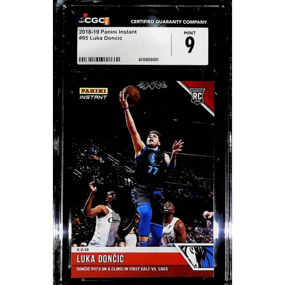 2018-19 Panini Instant #95 Luka Doncic CGC MINT 9 RC Rookie Dallas Mavericks (Serial Number May Vary)