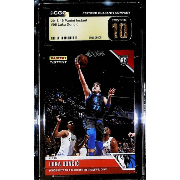 2018-19 Panini Instant #95 Luka Doncic CGC PRISTINE 10 RC Rookie Dallas Mavericks (Serial Number May Vary)