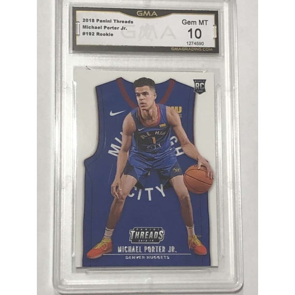 2018-19 Threads Basketball Statement #192 Michael Porter Jr. RC Rookie SP RC Rookie Denver Nuggets GMA 10 Panini Trading Card (Serial Number May Vary)