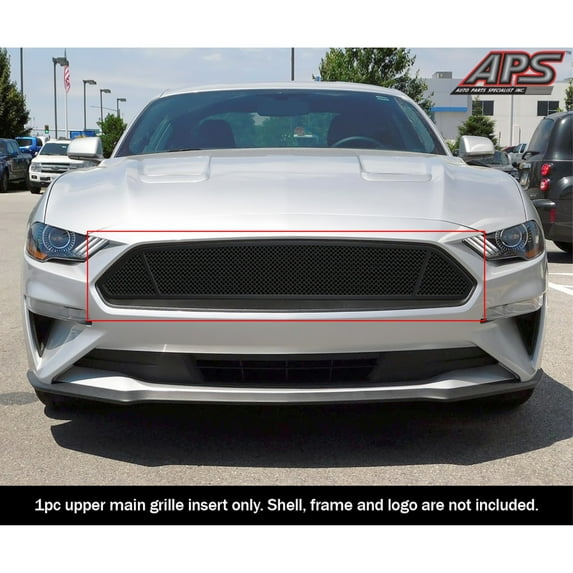 2018-2021 Ford Mustang Only For Ecoboost Models Stainless Steel Black Powder Coated Finish 1.8 Mm Wire Mesh Black Wire Mesh Grille