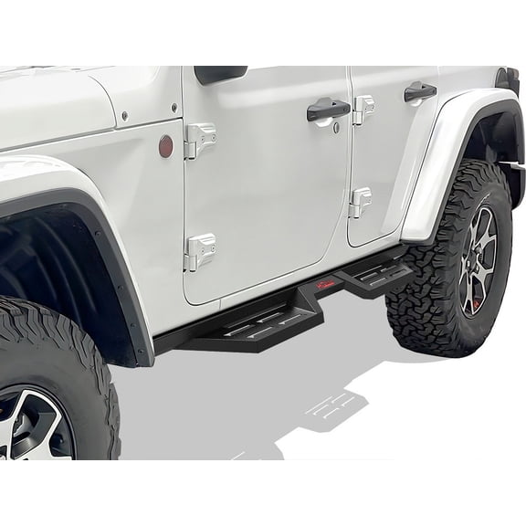 APS 2018-2024 Jeep Wrangler JL 4-Door, Incl 2021-2024 4XE Nerf Bar DS drop style door to door