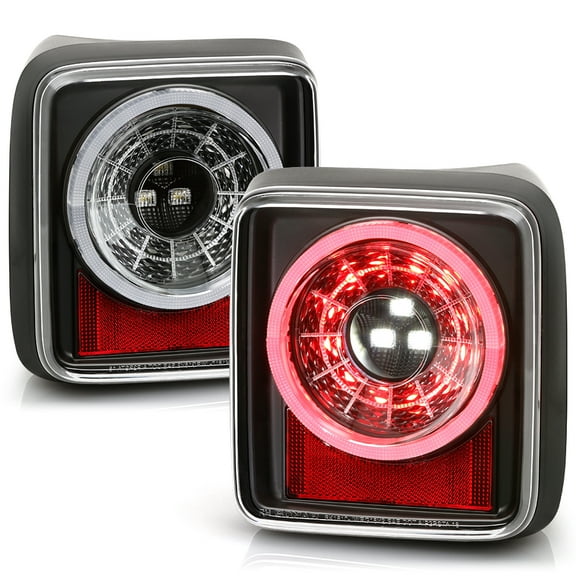 2018-2022 Jeep Wrangler JL Incandescent Black Sequential LED Tail Lights Lamps