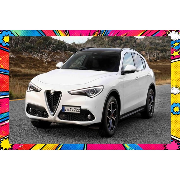 2018 Alfa Romeo Stelvio AU - Pop Art Edition | 12x18 Inch Laminated ...