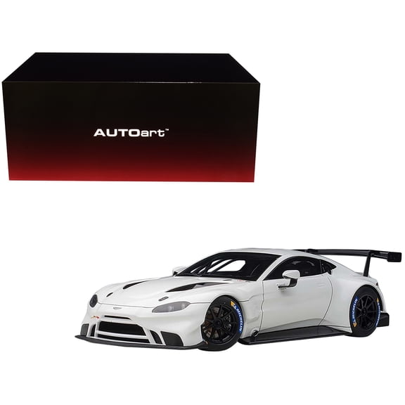 2018 Aston Martin Vantage GTE Le Mans PRO White with Carbon Accents 1/18 Model Car by Autoart