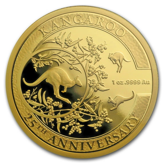 2018 Australia 1 oz Gold $100 Kangaroo 25th Anniv (w/Box & COA)