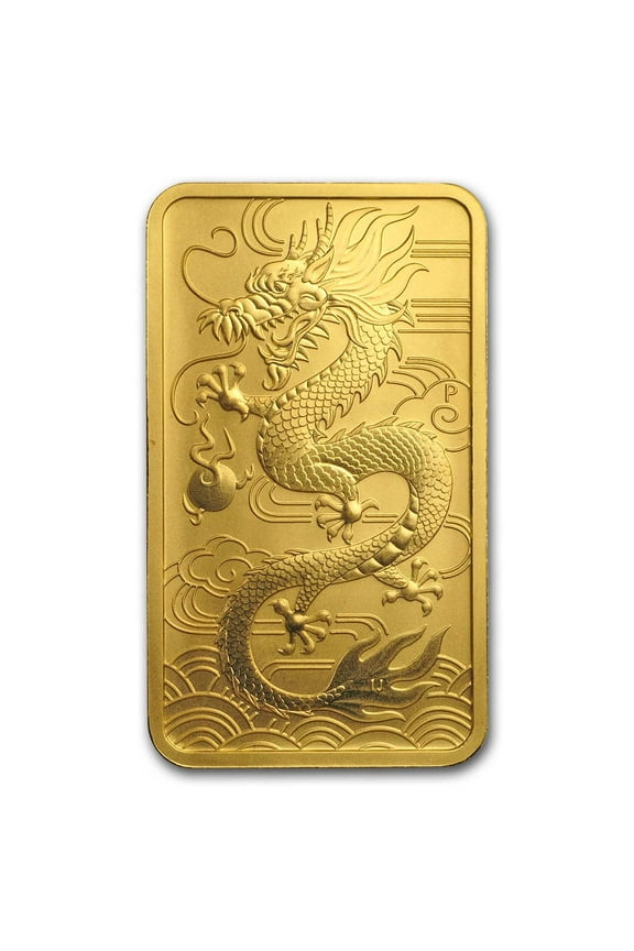2018 Australia 1 oz Gold Dragon Rectangular Coin BU