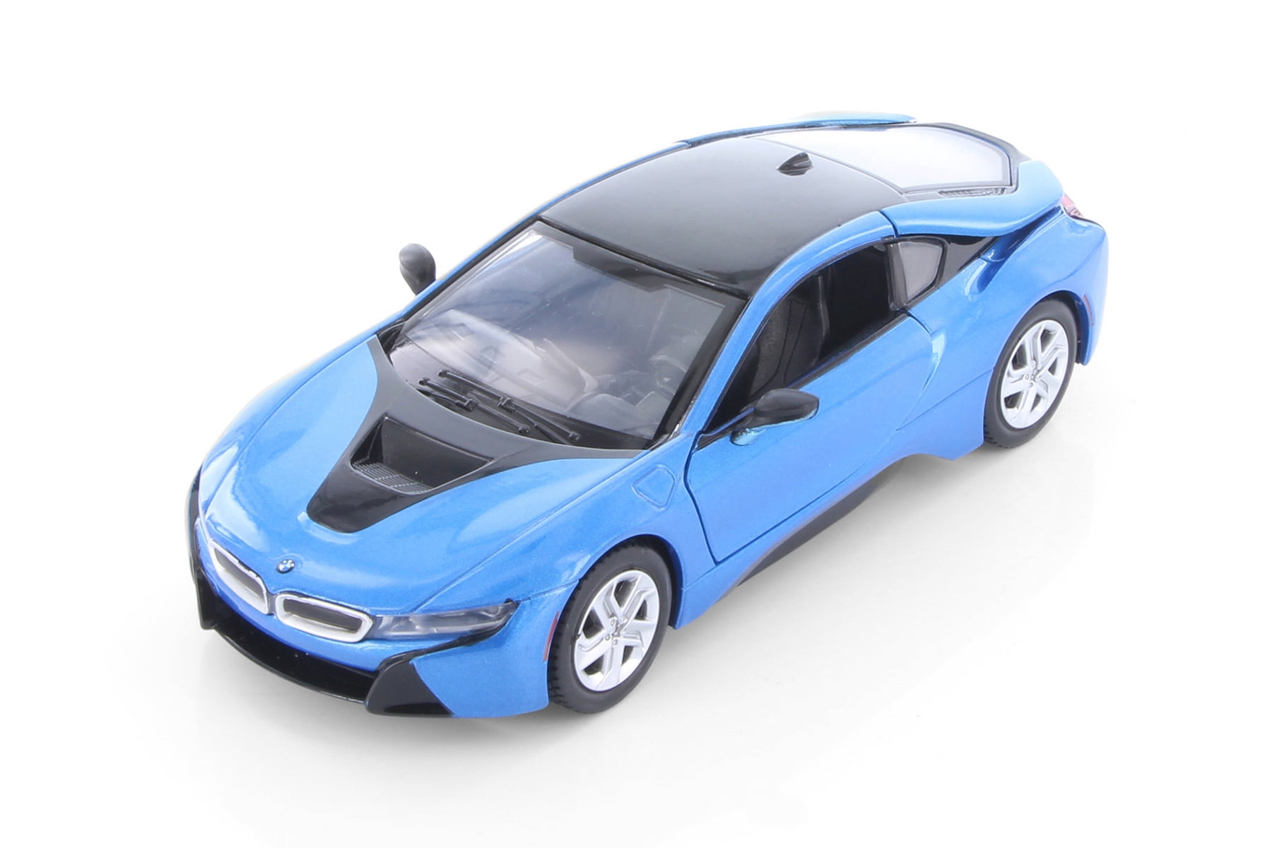 2018 BMW i8 Coupe, Blue w/Black Accents - Showcasts 71359D - 1/24 Scale Diecast Model Car