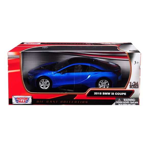 2018 BMW i8 Coupe Metallic Blue with Black Top 1/24 Diecast Model Car by Motormax